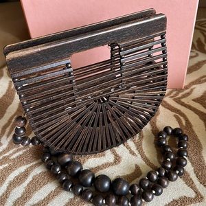 Cult Gaia brown wooden bag